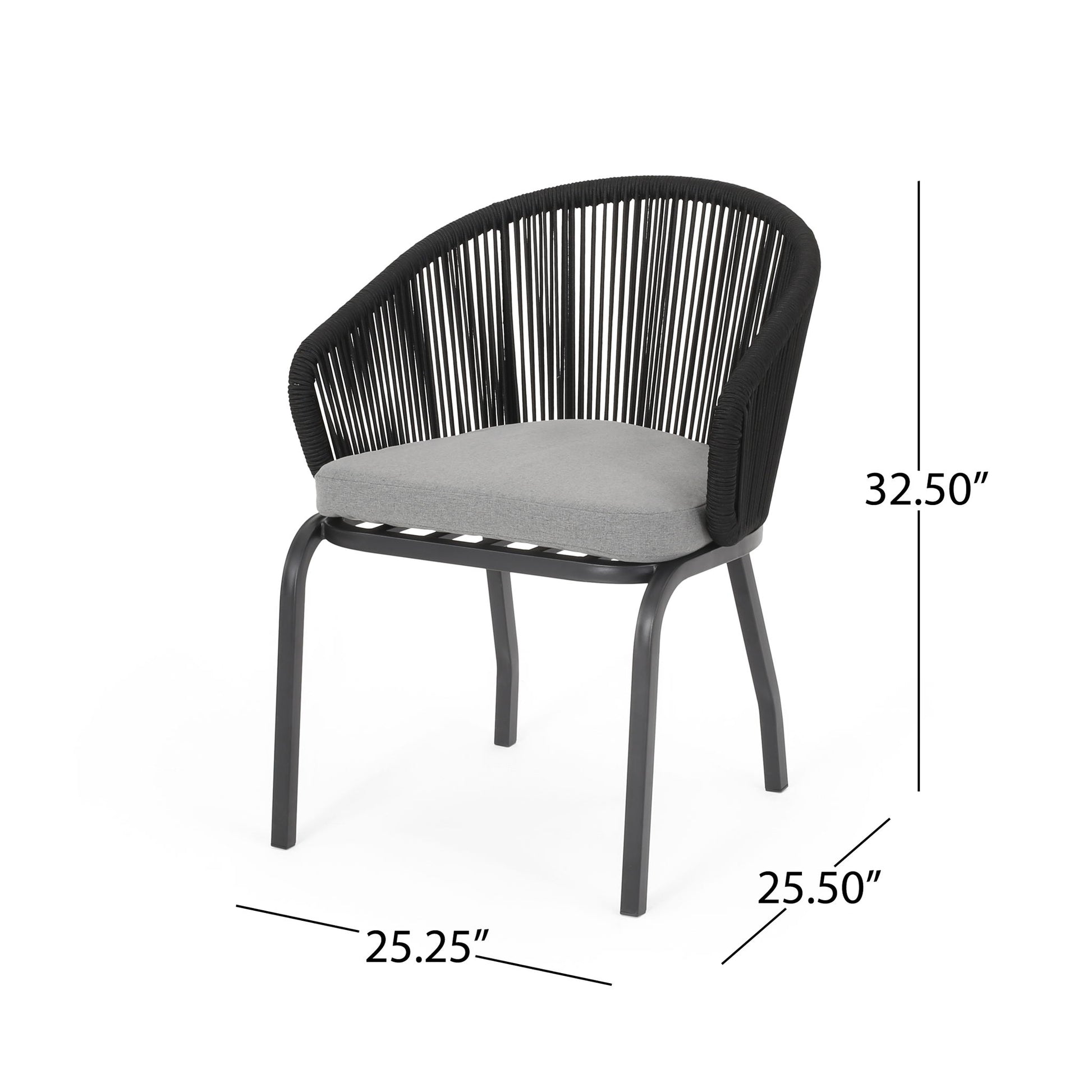 Outdoor Wicker Chair With Powder Coated Iron Legs Noble House