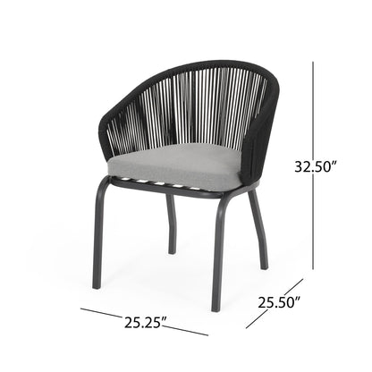 Outdoor Wicker Chair With Powder Coated Iron Legs Noble House