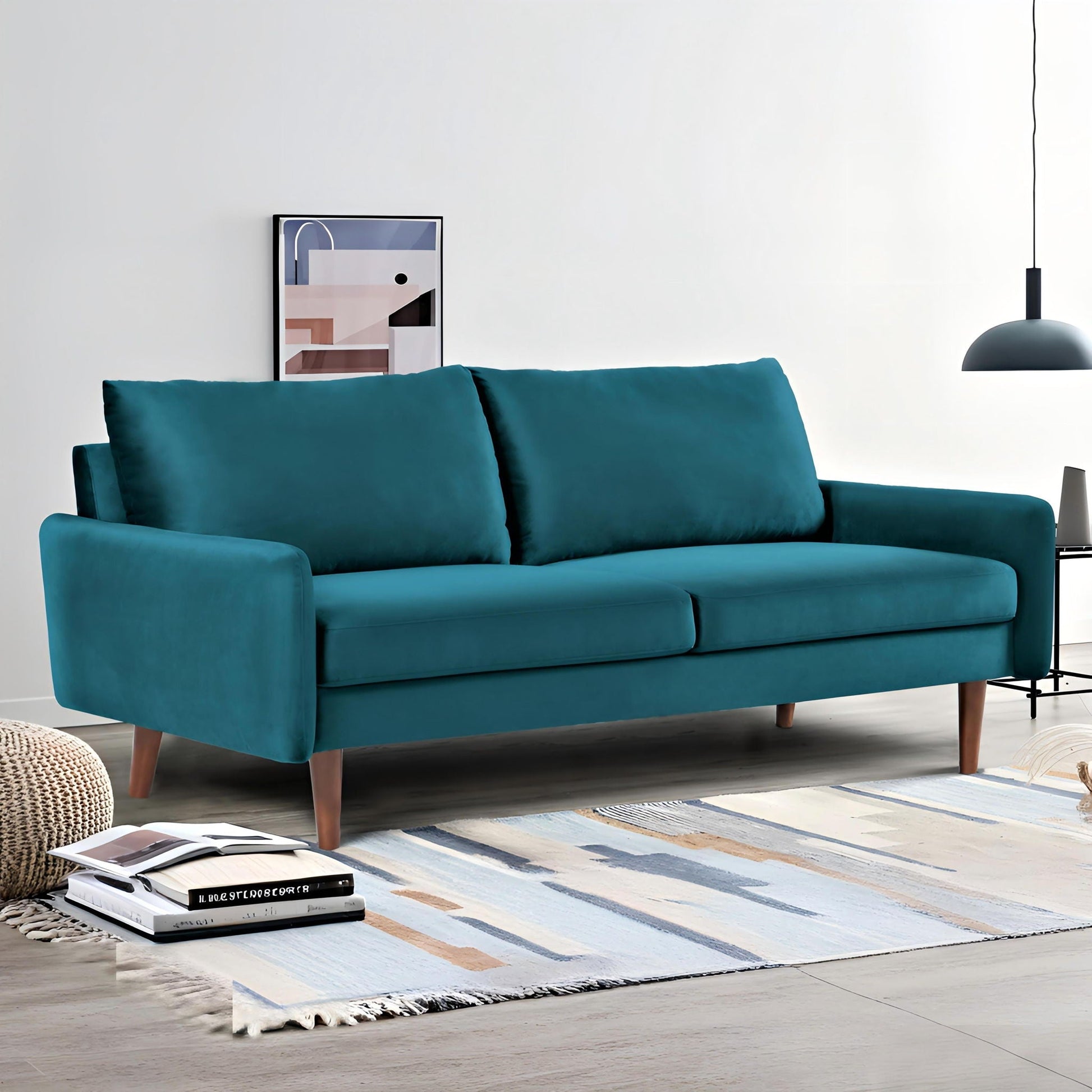 Upholstered Loveseat Sofa, 2 Seater Couch For Living Room Apartment US Pride