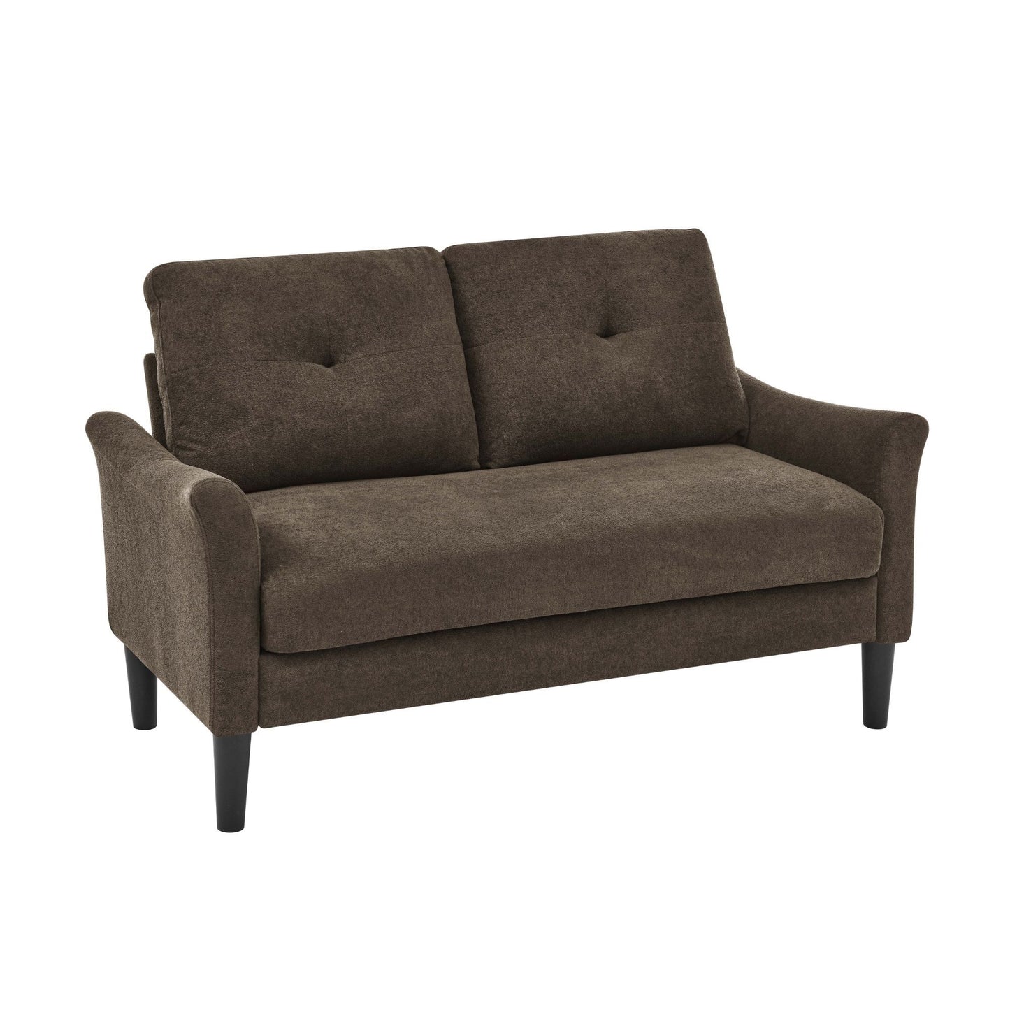 Tufted Loveseat - Dark Brown Home Essentials