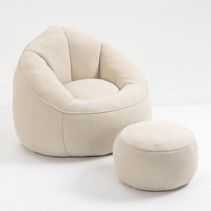 Bedding Bean Bag Sofa Chair High Pressure Foam With Footrest Home Essentials