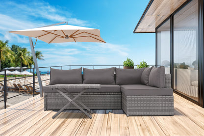 Patio Sofa With Cushions - Gray Home Essentials