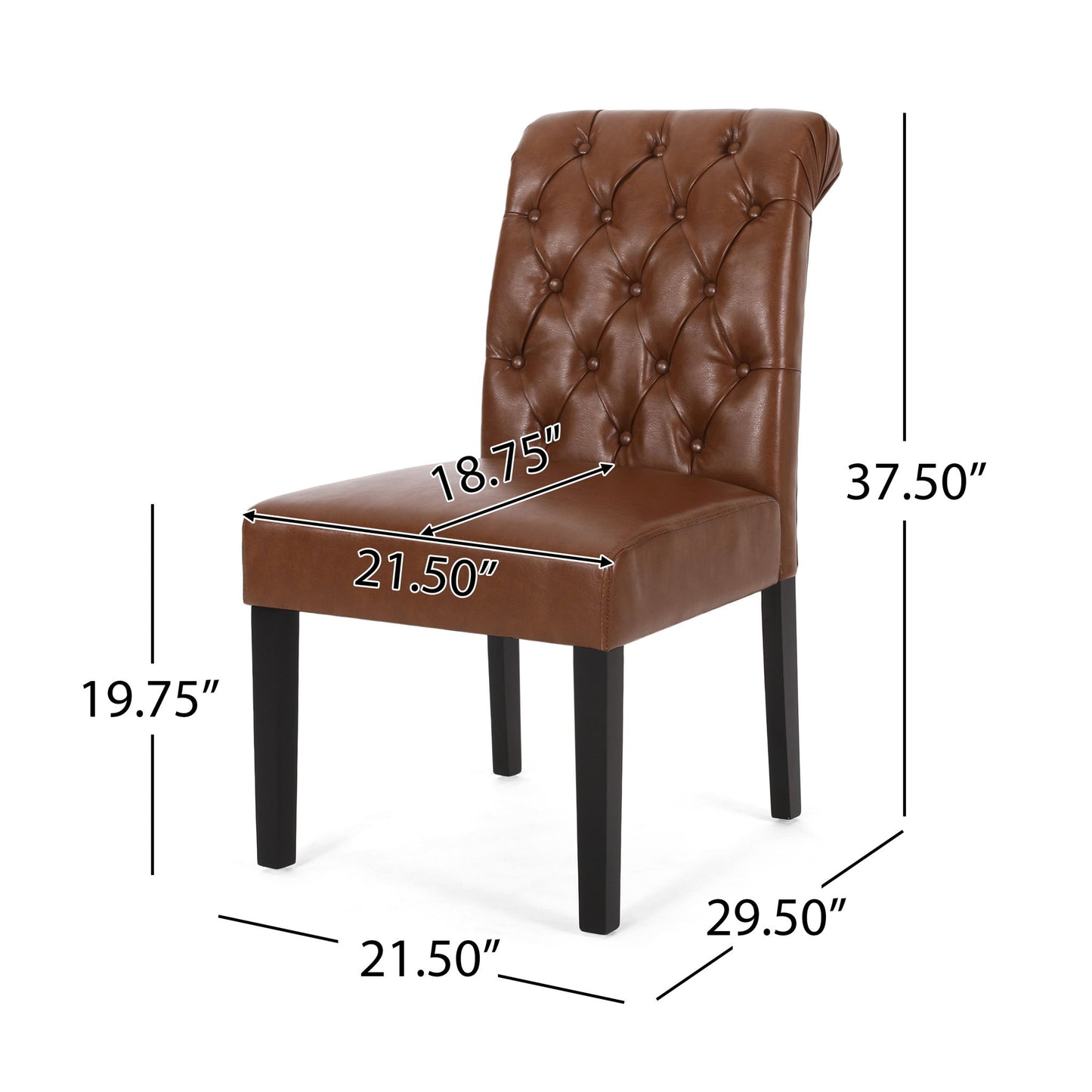 Broxton - Tuft Dining Rolltop Chairs With Button Tufted Backrest (Set of 2) Noble House