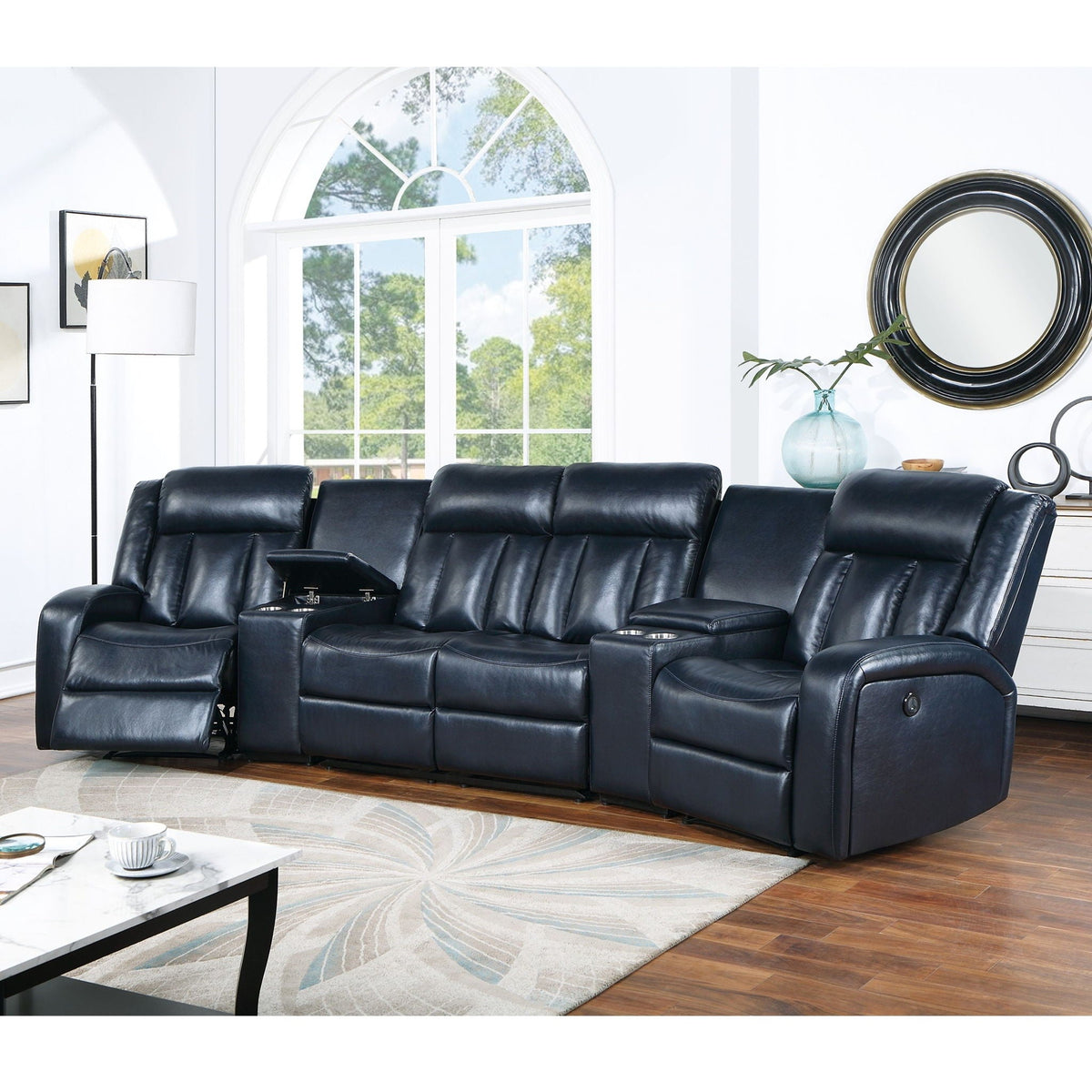 Reclining Sectional Sofa Set With Console Cup Holders USB Ports And Track Arms Home Essentials