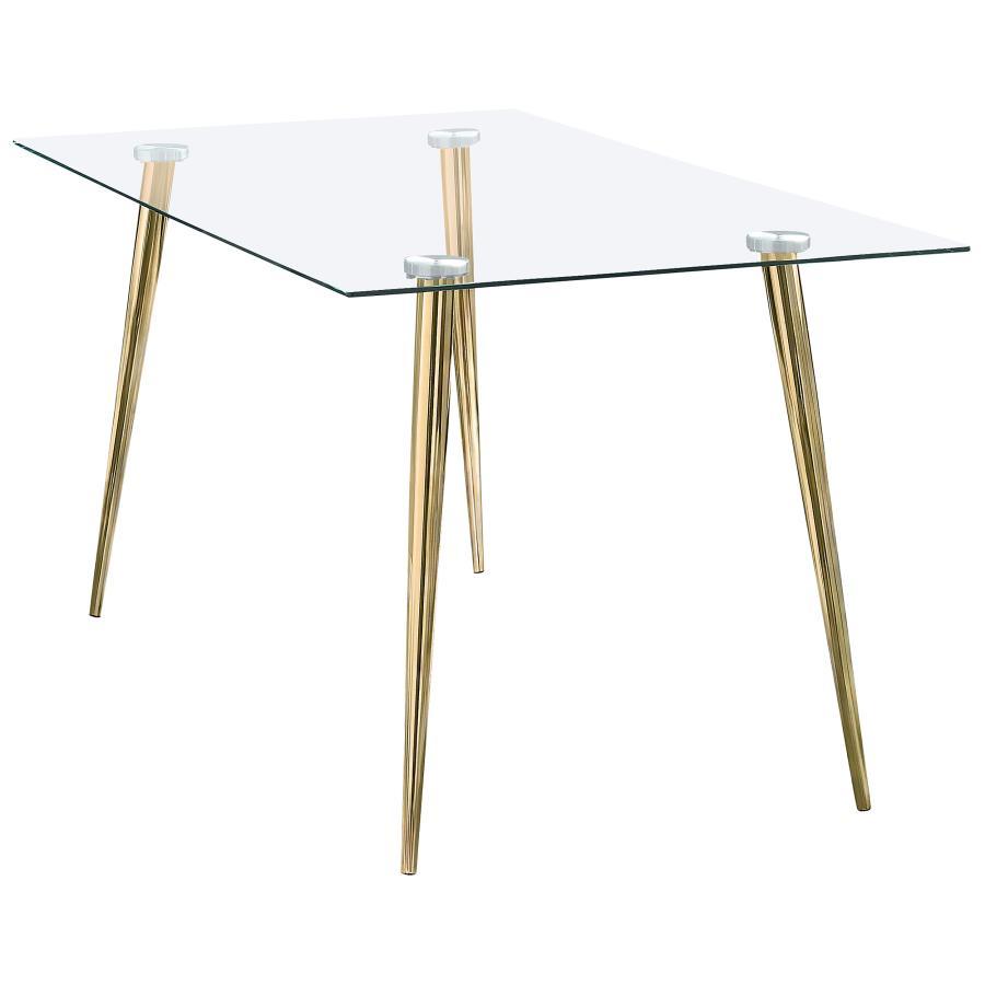 Gilman - Rectangular 64-inch Glass Top Dining Table CoasterEssence