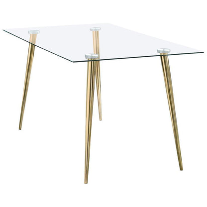 Gilman - Rectangular 64-inch Glass Top Dining Table CoasterEssence