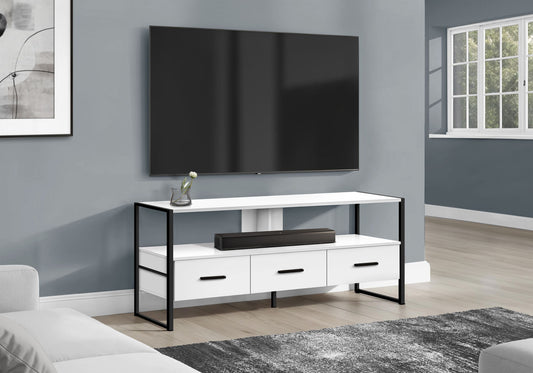 TV Stand, Console, Media Entertainment Center, Storage Drawers, Modern 8th Street