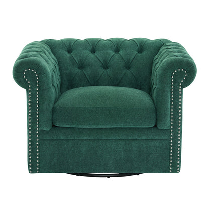 Chesterfield Style Swivel Club Chair With Button Tufted Noble House