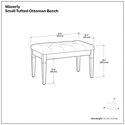 Waverly - Upholstered Tufted Ottoman Bench Simpli-Home
