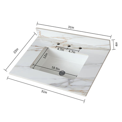 Vanity Top With Undermount Sink And Backsplash, Sintered Stone Daily Nest