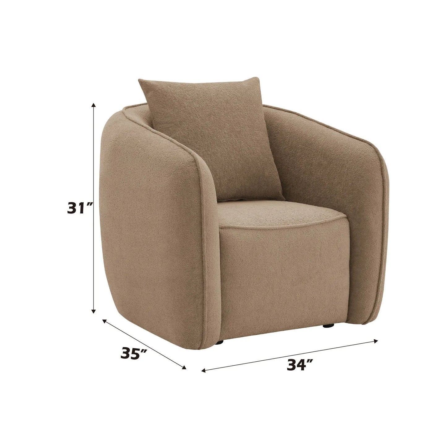 Keith - Chenille Chair With 1 Matching Color Toss Pillows Acme