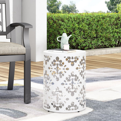 Outdoor Metal Modern Design End Table Noble House