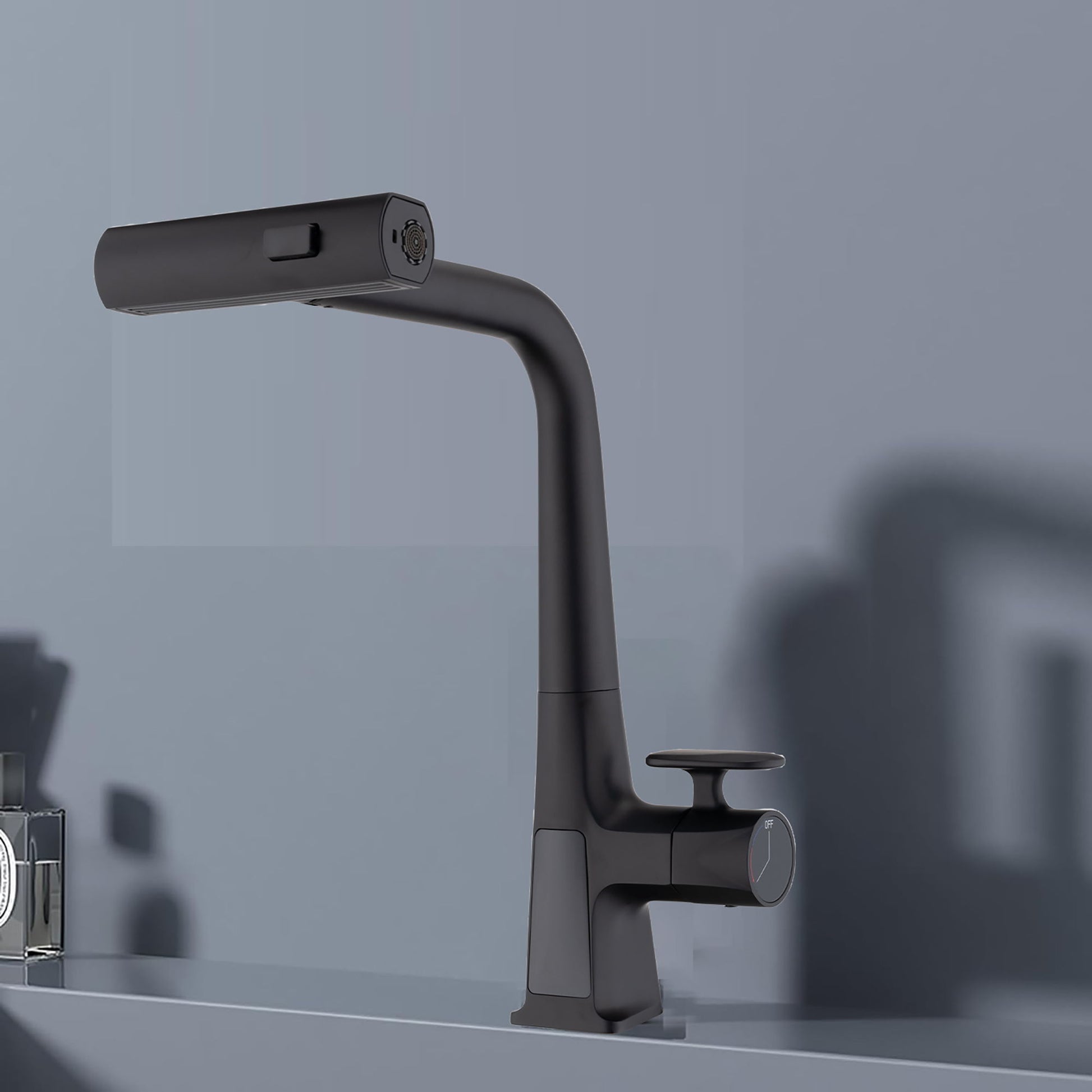 Waterfall Kitchen Faucet With Temperature Display And Pull Down Sprayer Daily Nest