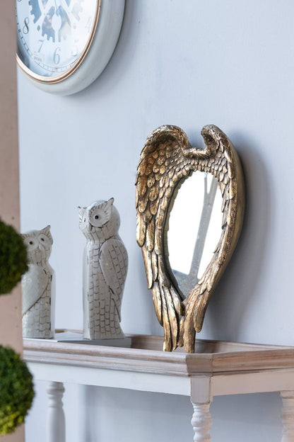 Wing Accent Mirror, Wall Mirror For Living Room - Gold Daily Nest