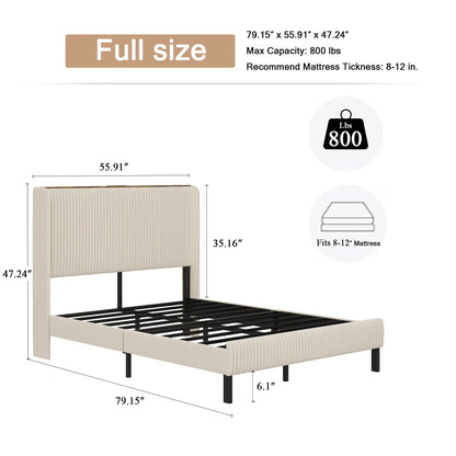 Platform Bed With Metal Frame And Charging Station Home Essentials