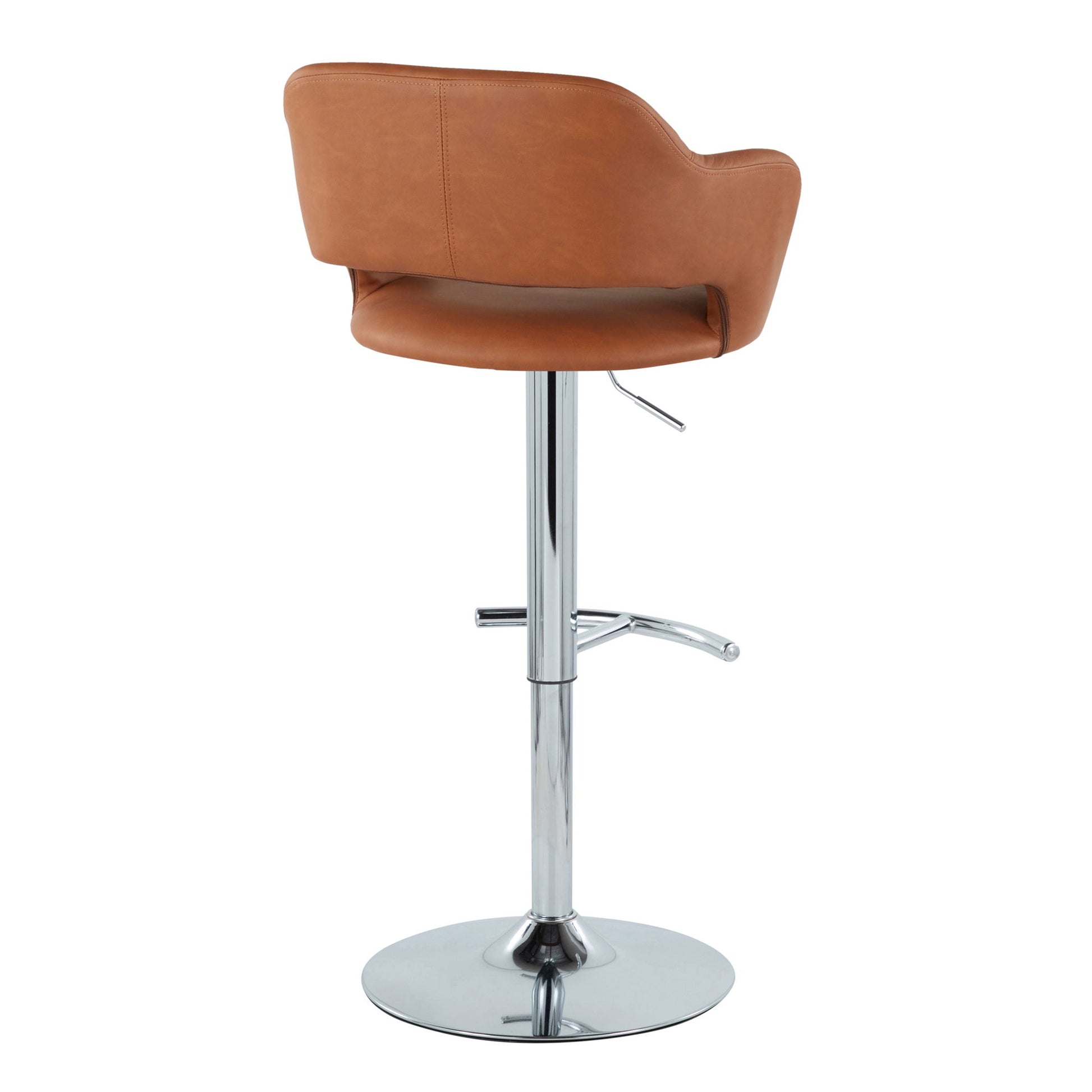 Margarite - Contemporary Ajustable Barstool With Swivel With Rounded T Footrest (Set of 2) Lumi Source