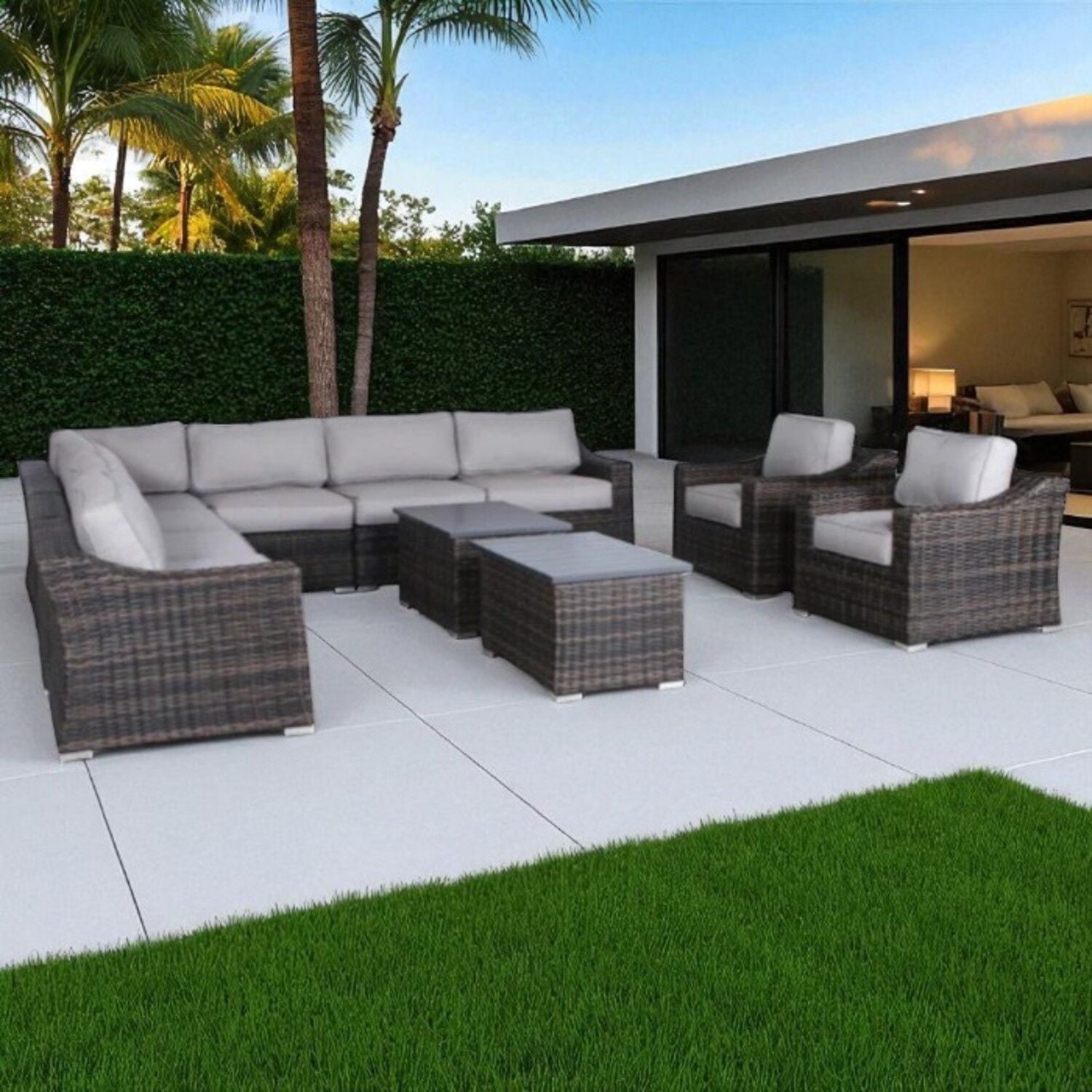 Stylish Sofa Seating Group With Cushions Perfect For Outdoor Gatherings LSI Patio Furniture