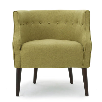 Contemporary Upholstered Club Chair With Button Tufting Noble House