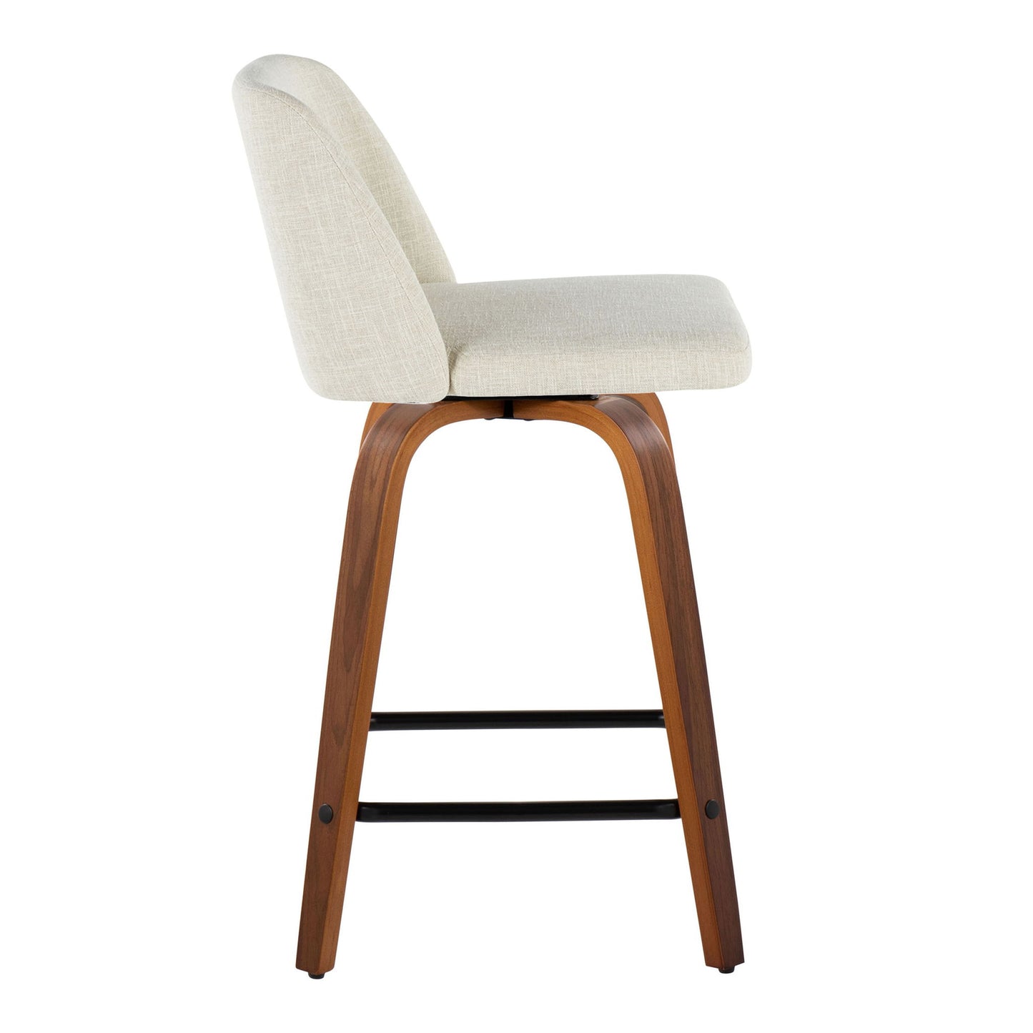 Toriano - Contemporary Fixed Height Counter Stool Swivel With Square Footrest (Set of 2) Lumi Source
