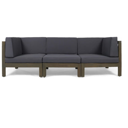 Oana - 3 Piece Sofa Set With Water Resistant Cushions Noble House