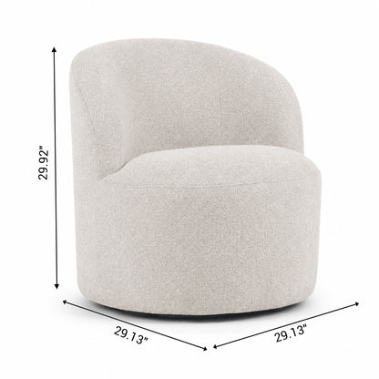 Upholstered Barrel Accent Chair For Living Room - White Home Essentials