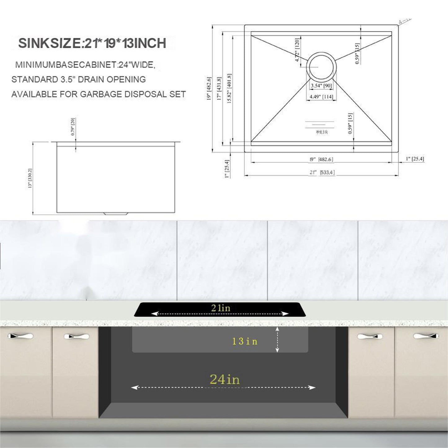 Laundry Workstation Undermount Utility Sink, Deep Single Bowl Daily Nest