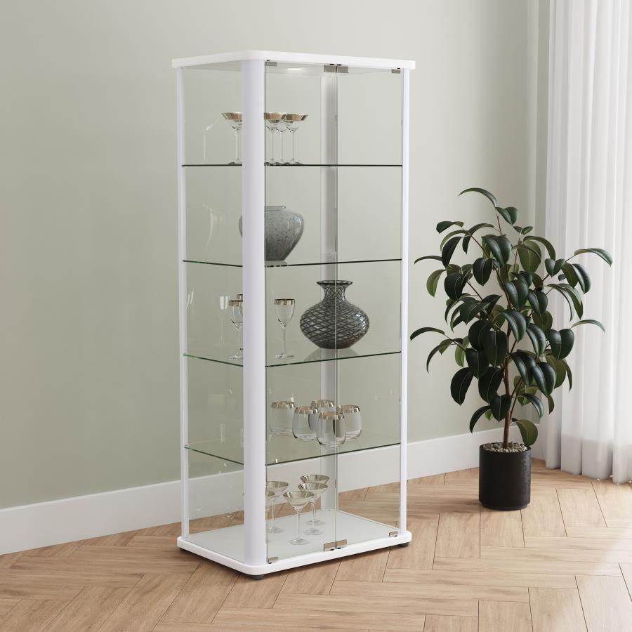 Aero - 5-Shelf Display Curio Cabinet With Led Lighting Coaster Fine Furniture