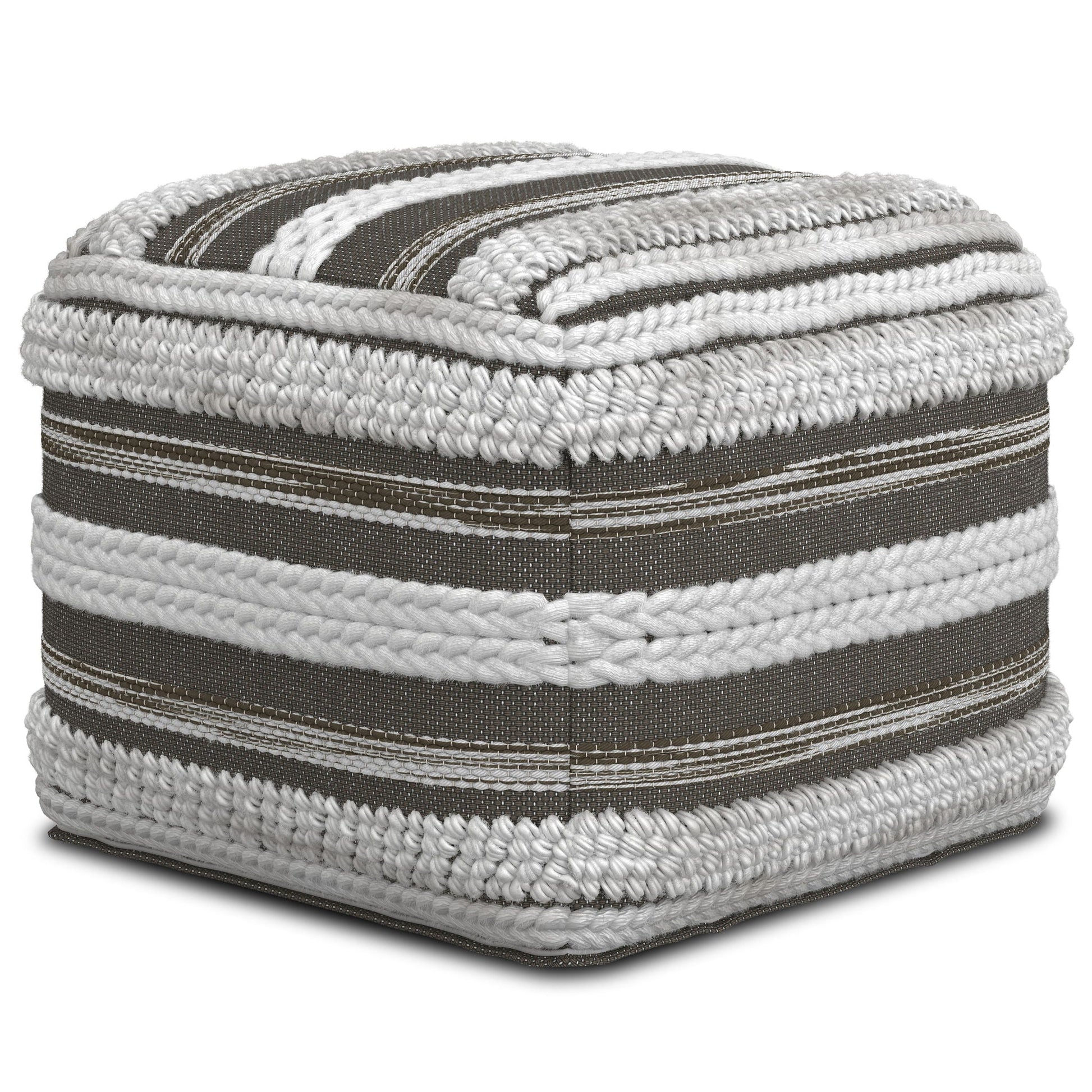 Sommer - Handcrafted Square Pouf Simpli-Home