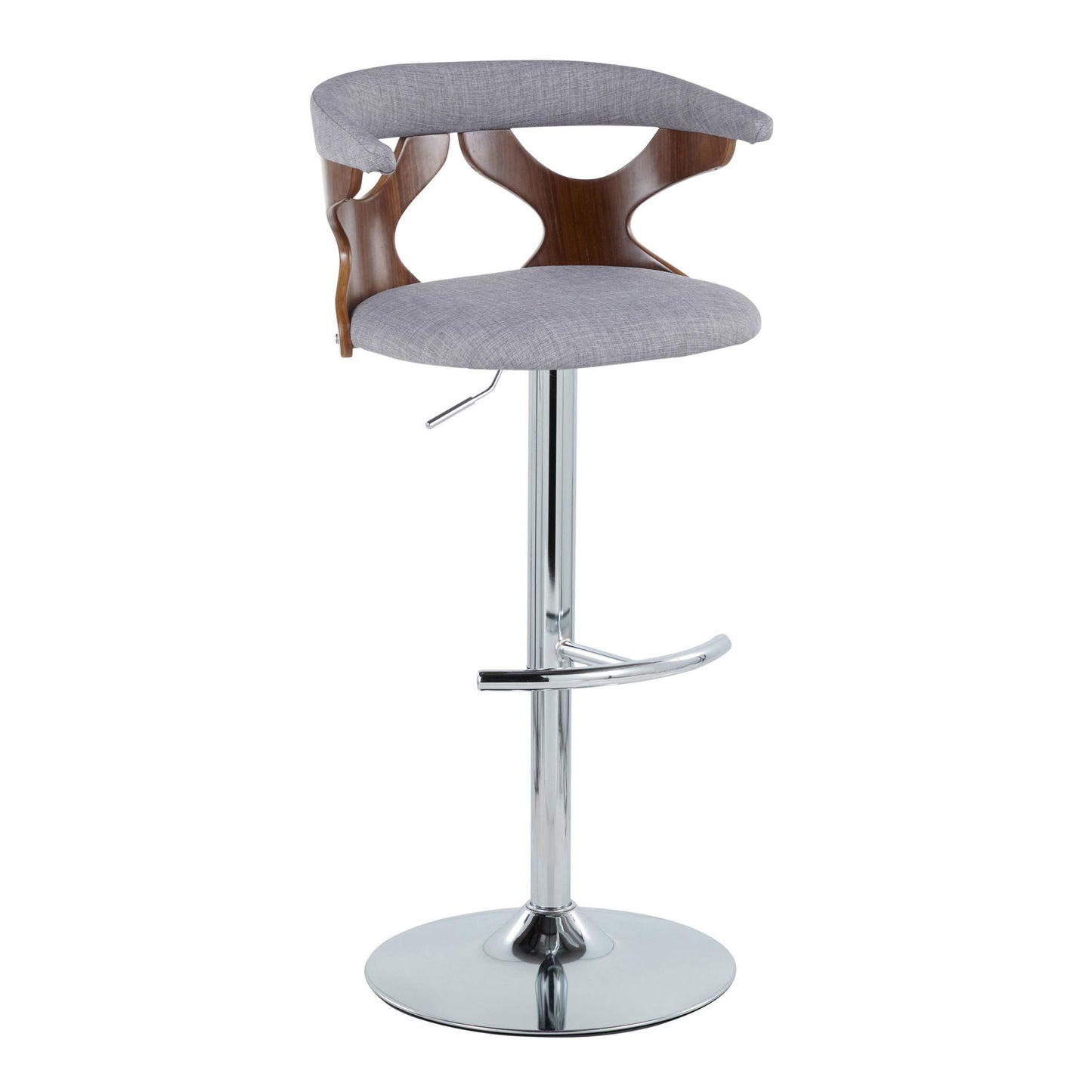 Gardenia - Mid Century Modern Adjustable Barstool With Swivel With Rounded T Footrest (Set of 2) Lumi Source