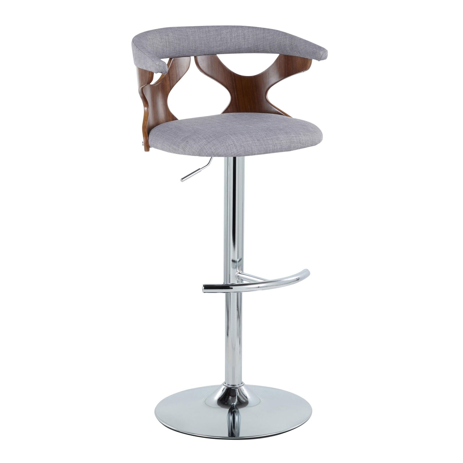 Gardenia - Mid Century Modern Adjustable Barstool With Swivel With Rounded T Footrest (Set of 2) Lumi Source