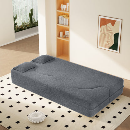Modern Floor Sofa With 2 Pillows, Twin Size For Living Room Home Essentials