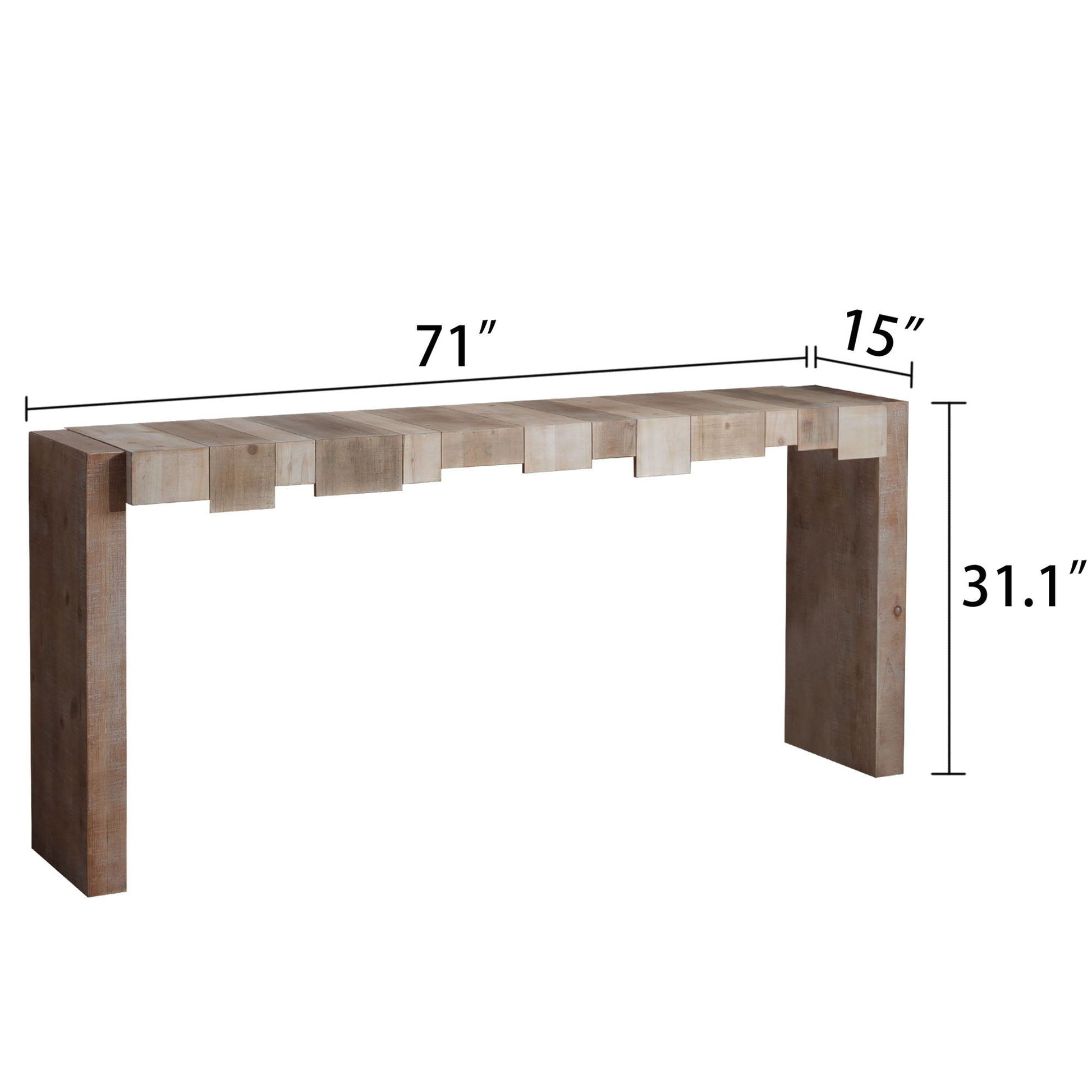 Modern Rustic Table With Sculpted Block Design Home Essentials