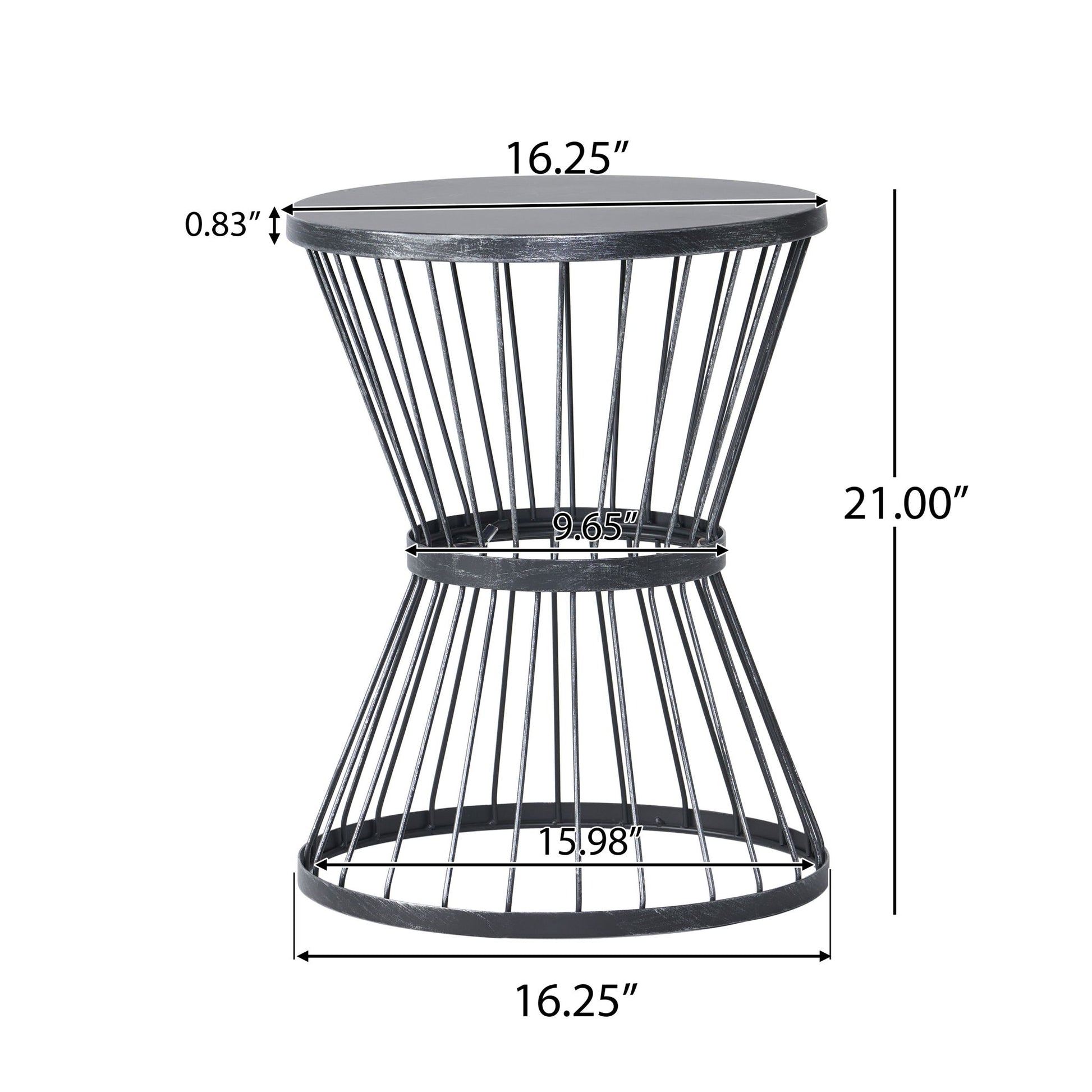 Lassen - Modern Outdoor Side Table With Hourglass Design Noble House