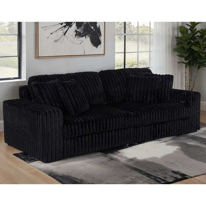Clifford - Upholstered Dual Power Chaise Sofa - Black Furniture Max