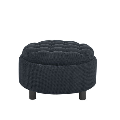 Storage Round Footstool Table Ottoman Home Essentials