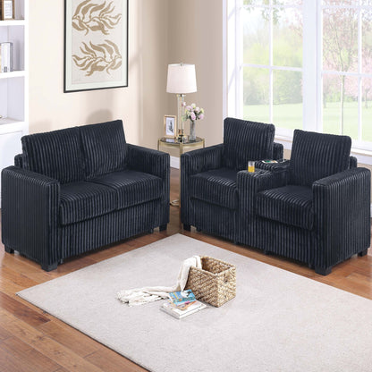 Modern Style 2 Piece Sofa Set With Cup Holders & Charging Port Home Essentials