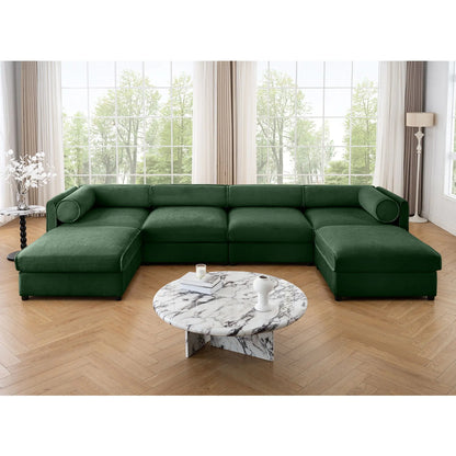 Contemporary Elegant White Chenille Sofa With Storage And Ottoman Home Essentials