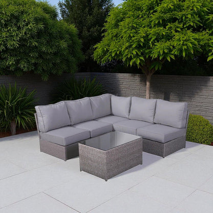 Comfortable Modern Patio Rattan Sectional Set With Cushions LSI Patio Furniture
