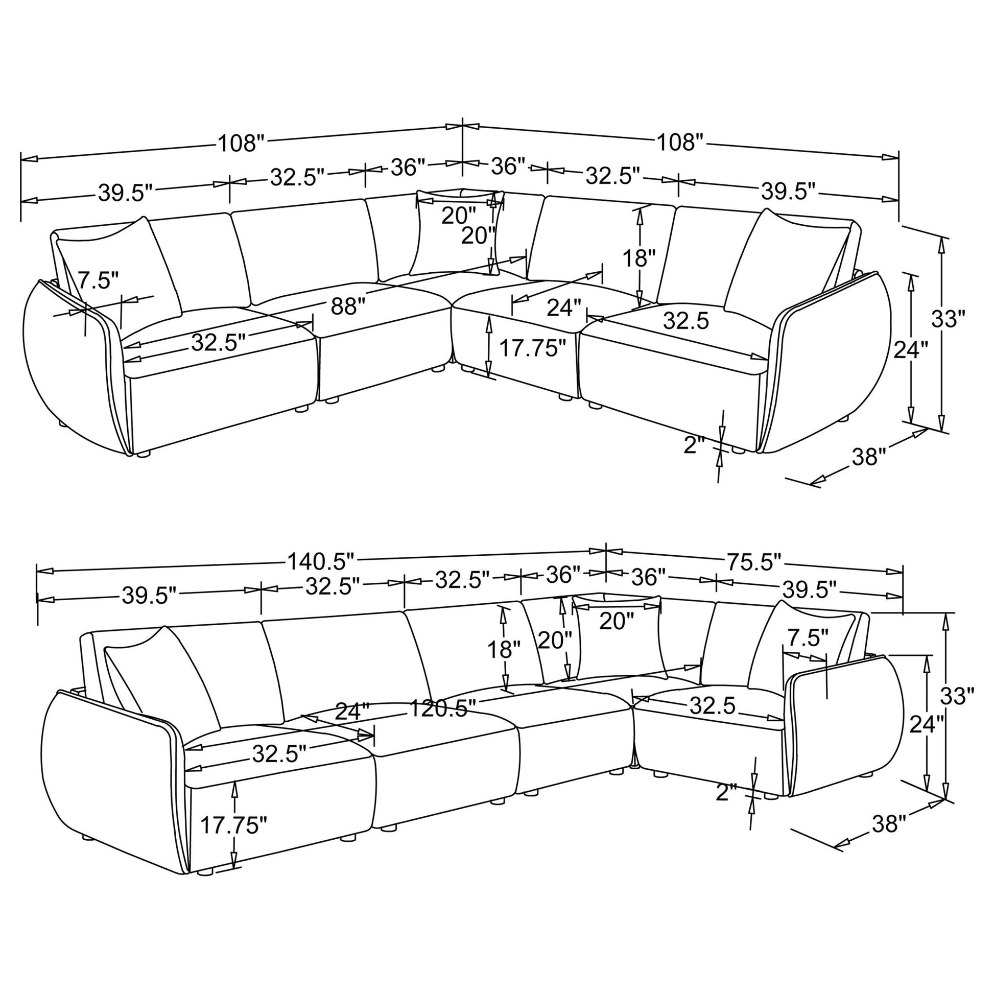 Logan - Modular Sectional Sofa Furniture Max