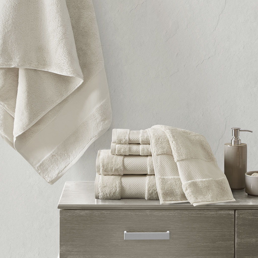 Turkish - 6 Piece Bath Towel Set - Natural