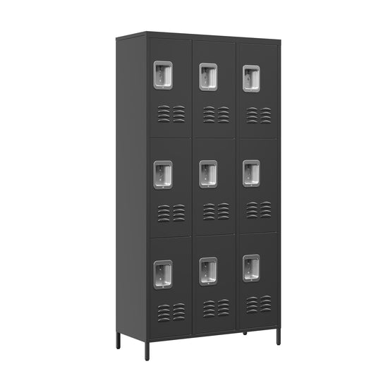 9 Door Lockers With Lock For Secure Storage And - Black Home Essentials