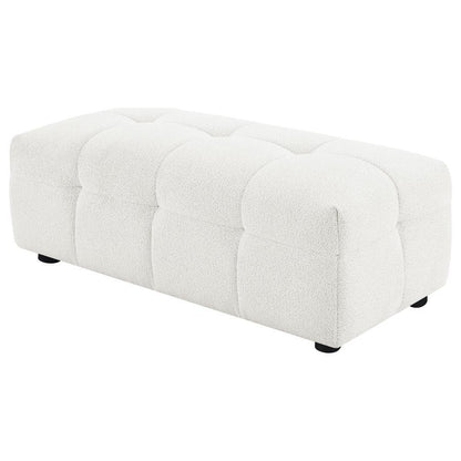 Everly - Boucle Upholstered Rectangular Ottoman - White Coaster Fine Furniture