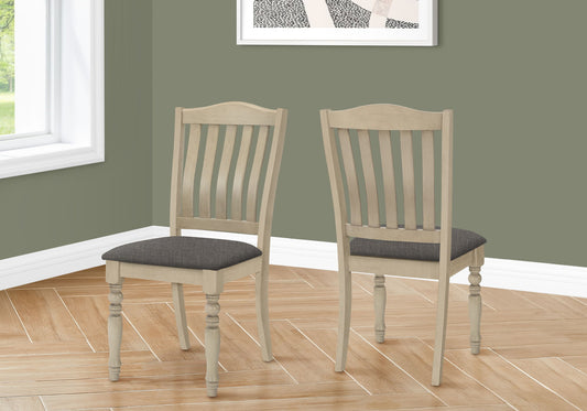 Dining Chair, Upholstered, Side, Transitional (Set of 2) - Gray 8th Street