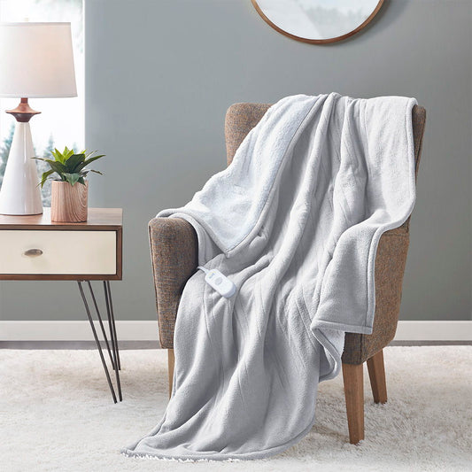 Heated Throw Extra Comfort - Light Gray