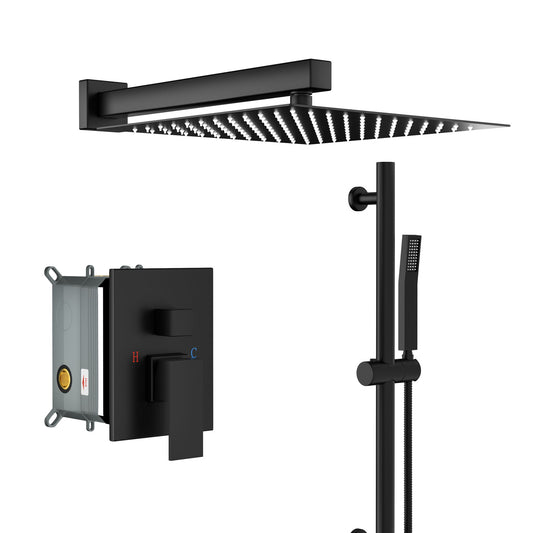 Modern Shower System With Adjustable Slide Bar, Stainless Steel And Brass Construction Daily Nest