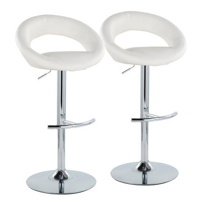 Posh - Contemporary Adjustable Barstool With Swivel With Rounded T Footrest (Set of 2) Lumi Source