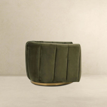 Cosey - Swivel Chair - Gold / Green / Olive Green Ashcroft Furniture