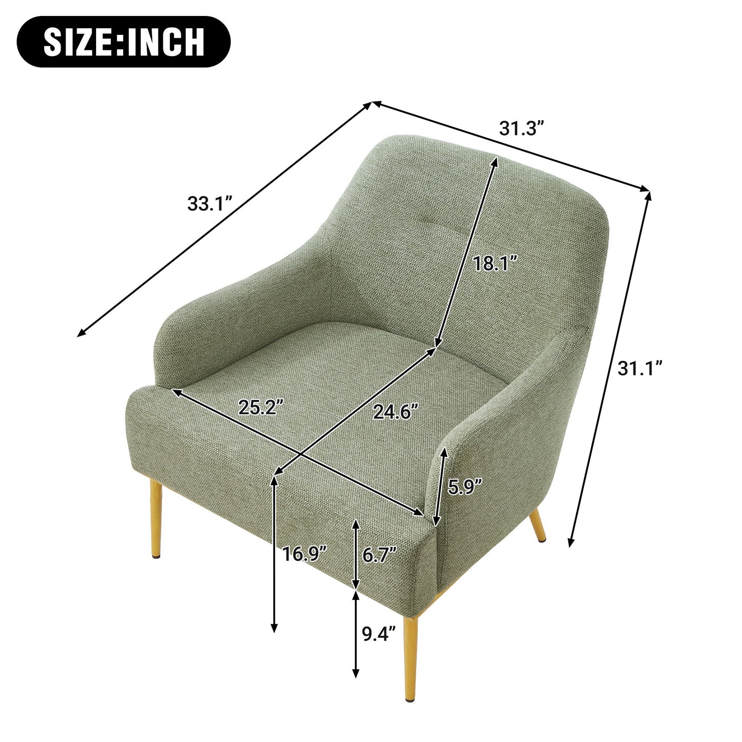 Modern Elegance Accent Chair With Curved Backrest Noble House