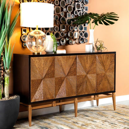 Zira - Wood Parquet Storage Accent Cabinet CoasterElevations