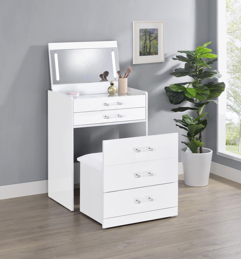 Danbury - 3-Drawer Makeup Vanity & Stool Set Coaster Fine Furniture